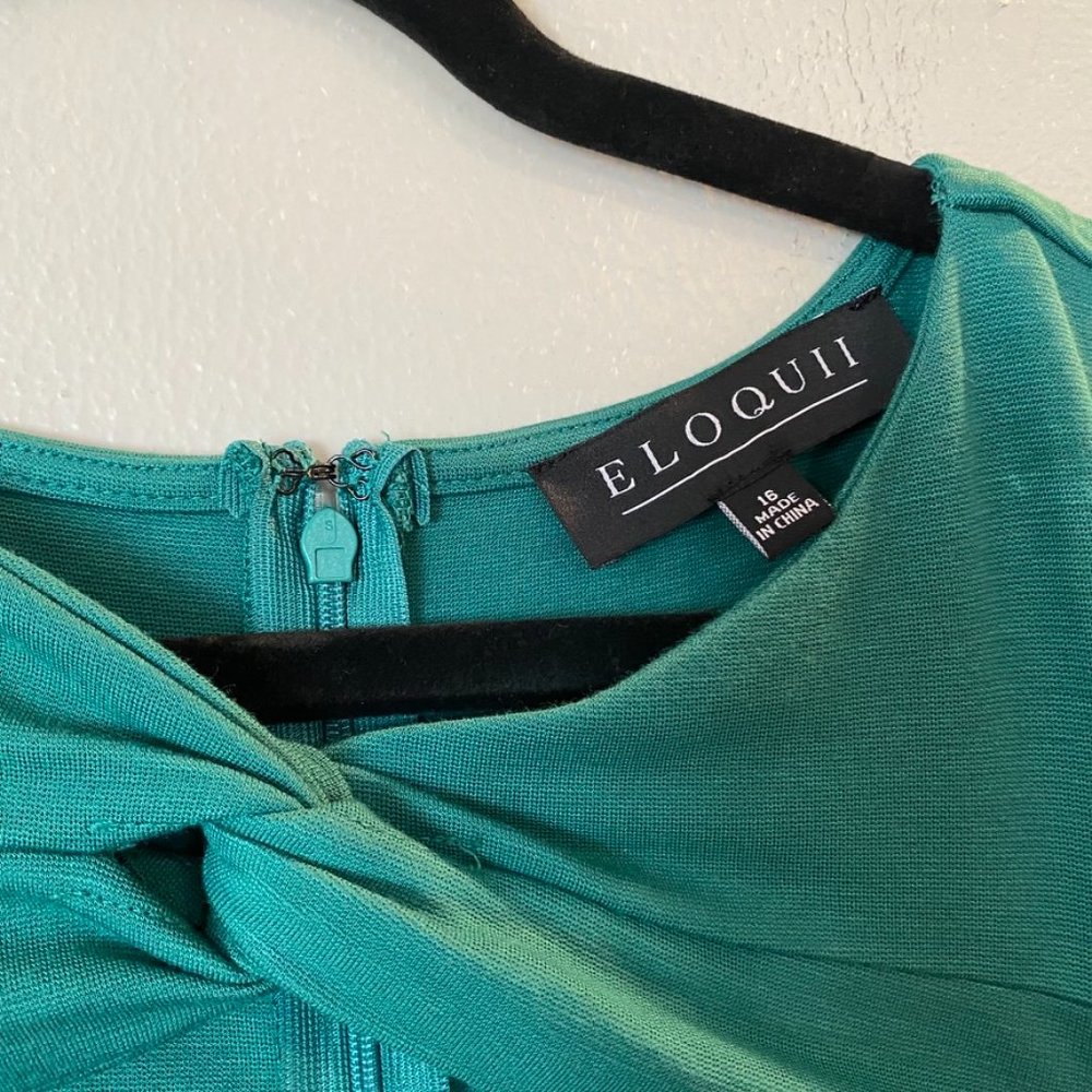 NWT Eloquii Twist Front Sheath Dress Green Size 16 - Picture 6 of 7